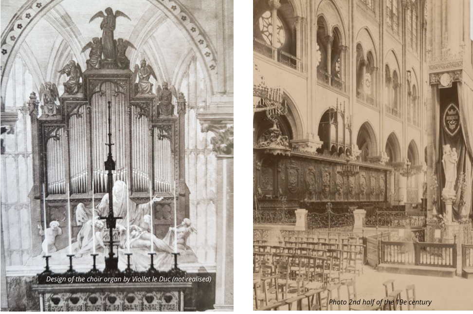 Photo 2nd half of the 19e century Design of the choir organ by Viollet le Duc (not realised)