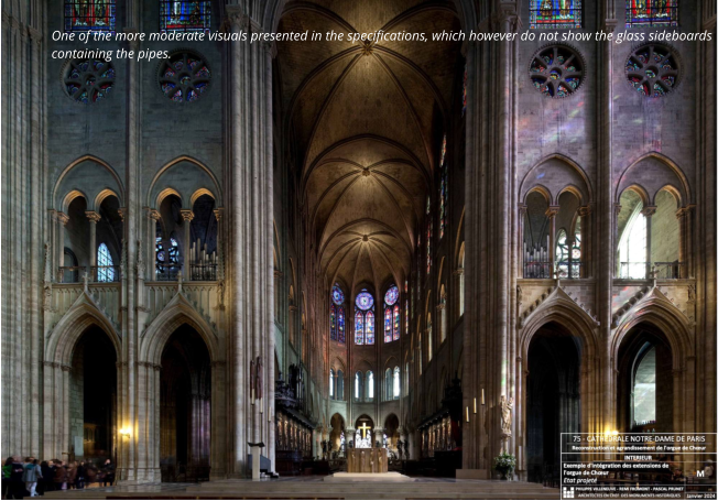 One of the more moderate visuals presented in the specifications, which however do not show the glass sideboards containing the pipes.